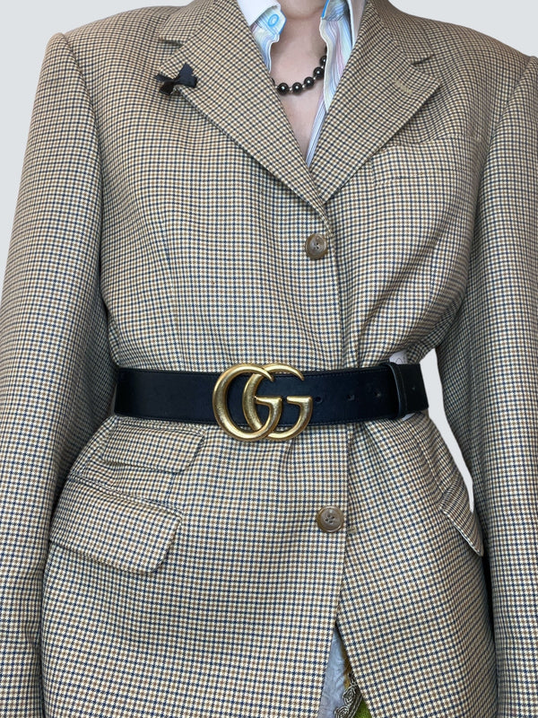 Gucci Black Leather Marmont GG  Belt