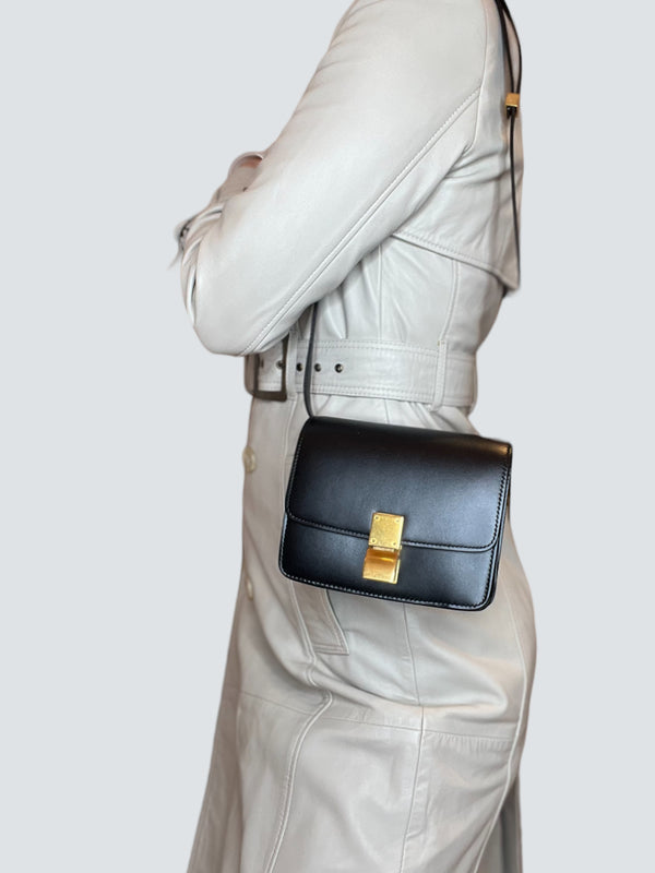 Celine Black Smooth Leather Mini Box Bag