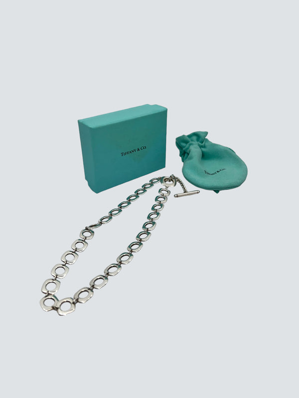 Tiffany and Co. X Elsa Pereti Sterling Silver "Square Cushion" Necklace