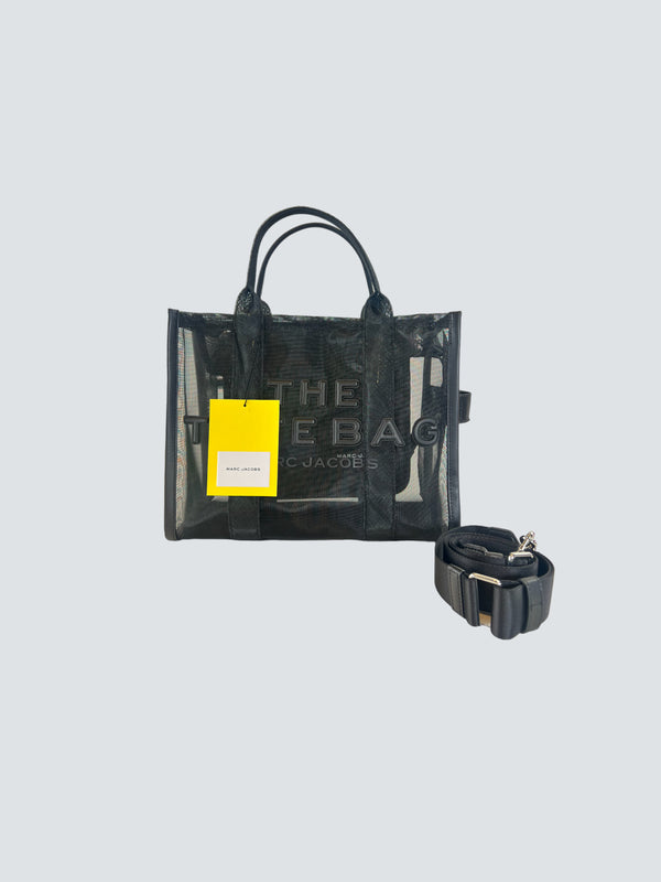 Marc Jacobs Black Mesh The  Medium Tote  Handbag