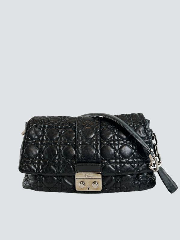 Christian Dior Black Quilted Lambskin Leather Miss Dior Shoulder Bag