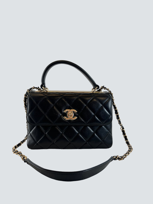 Chanel Black Lambskin Leather Trendy