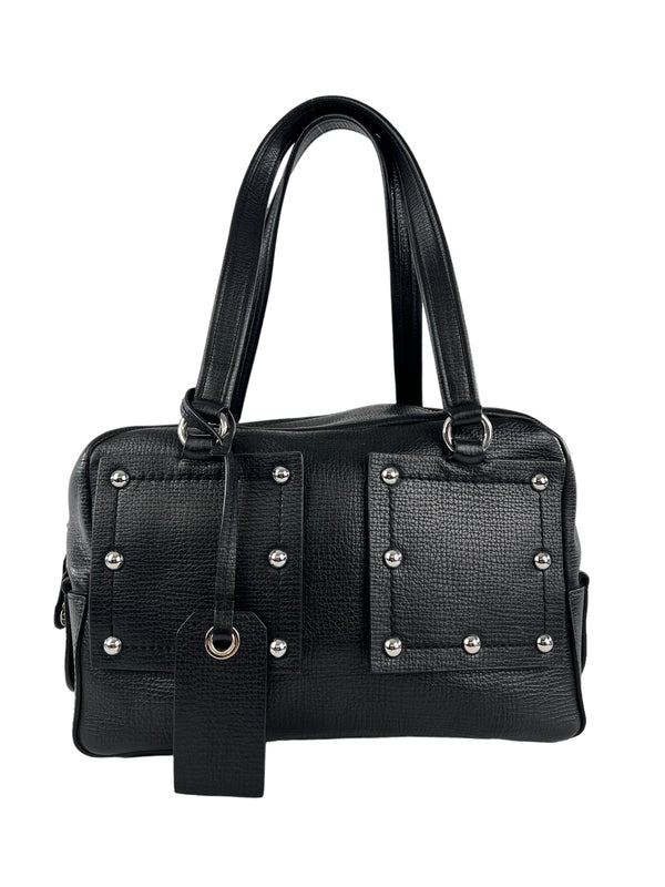 Marc Jacobs Black Studded Leather Shoulder Bag