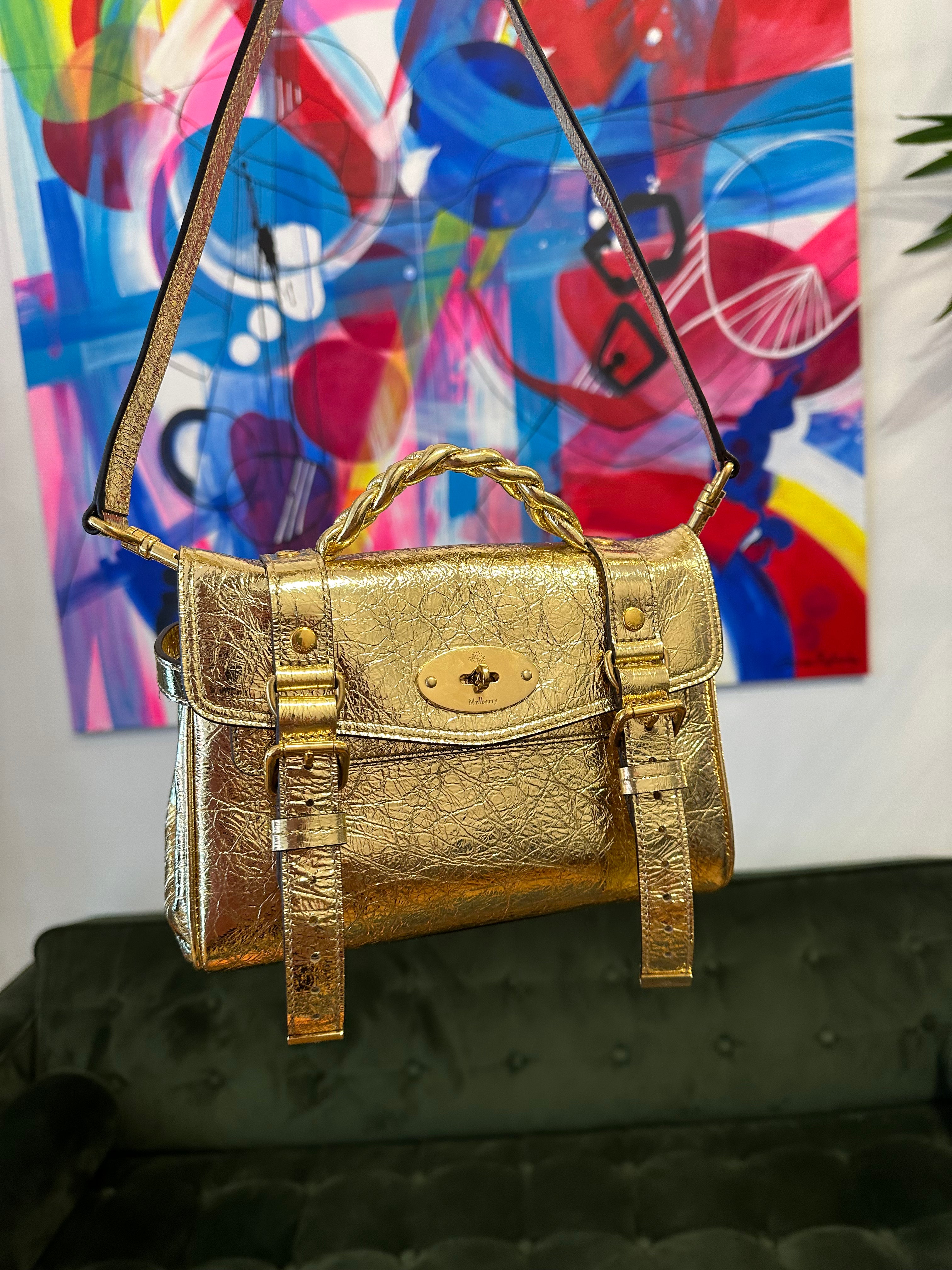 Mulberry Mini Alexa Gold Handbag – Siopaella Designer Exchange