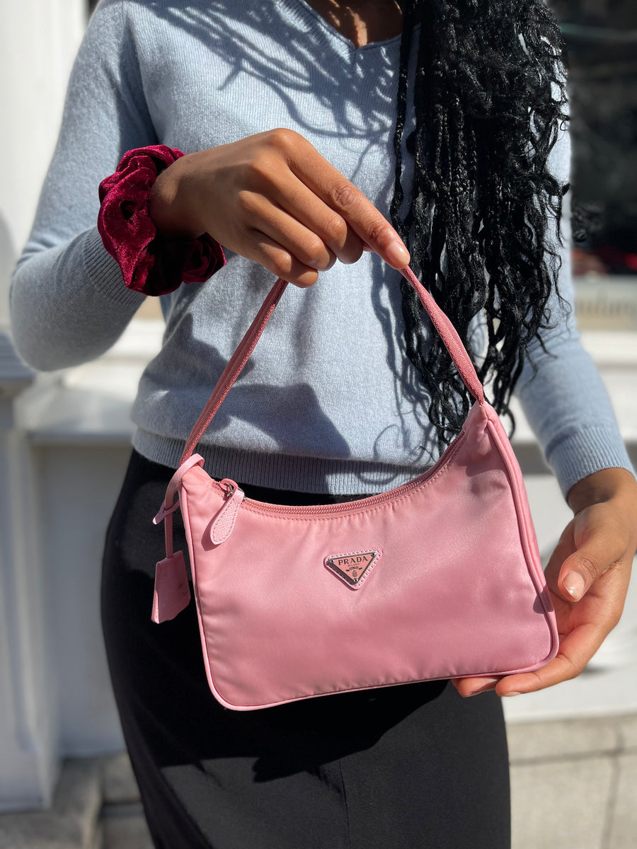 Prada Pink Nylon ReEdition Shoulder Bag Siopaella Designer Exchange