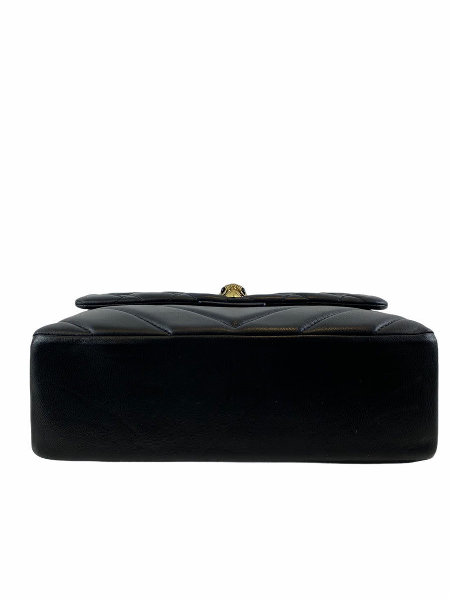 Kurt Geiger Black Leather "Kensington" Shoulder Bag Siopaella
