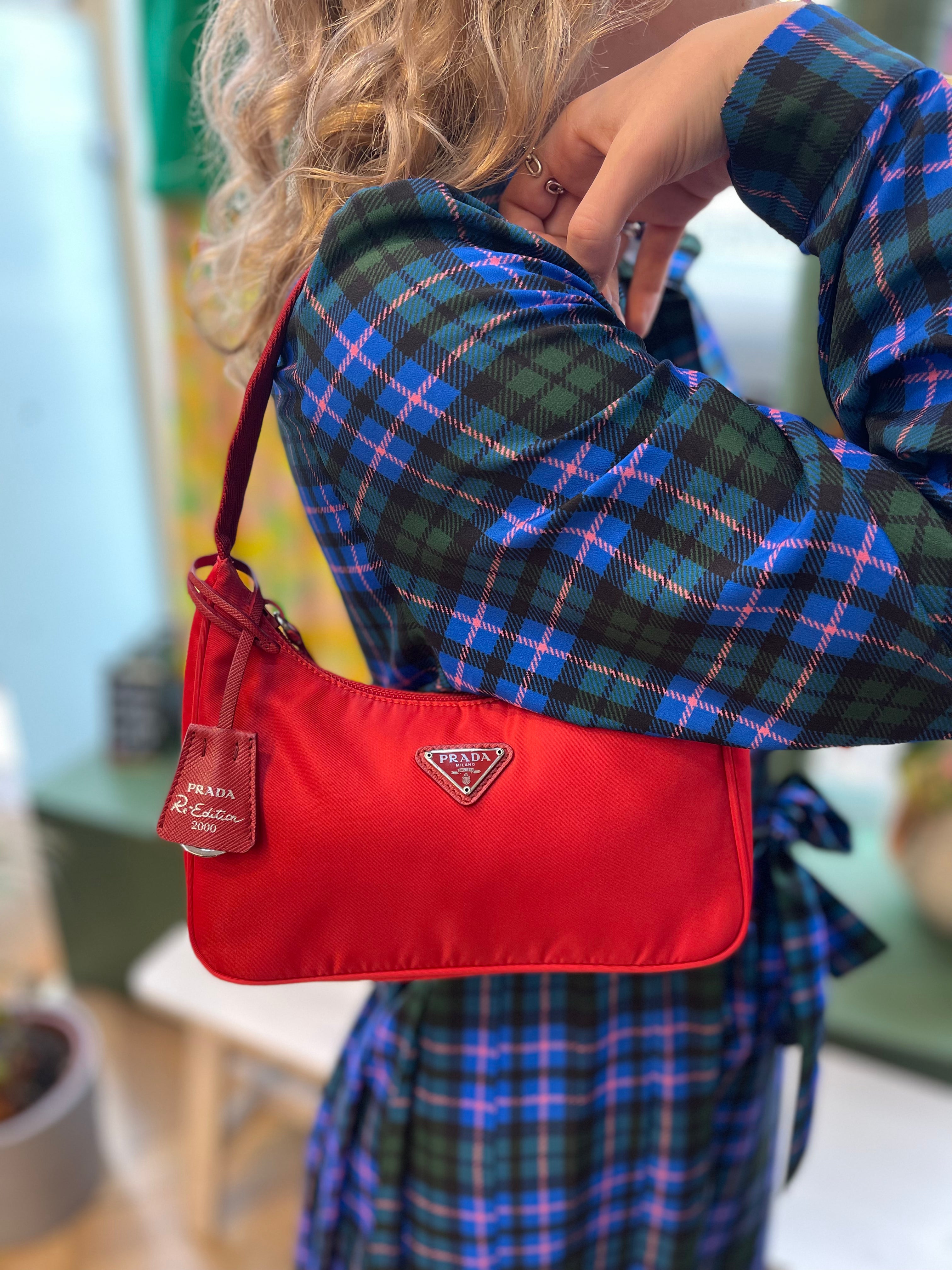 Prada red nylon hotsell