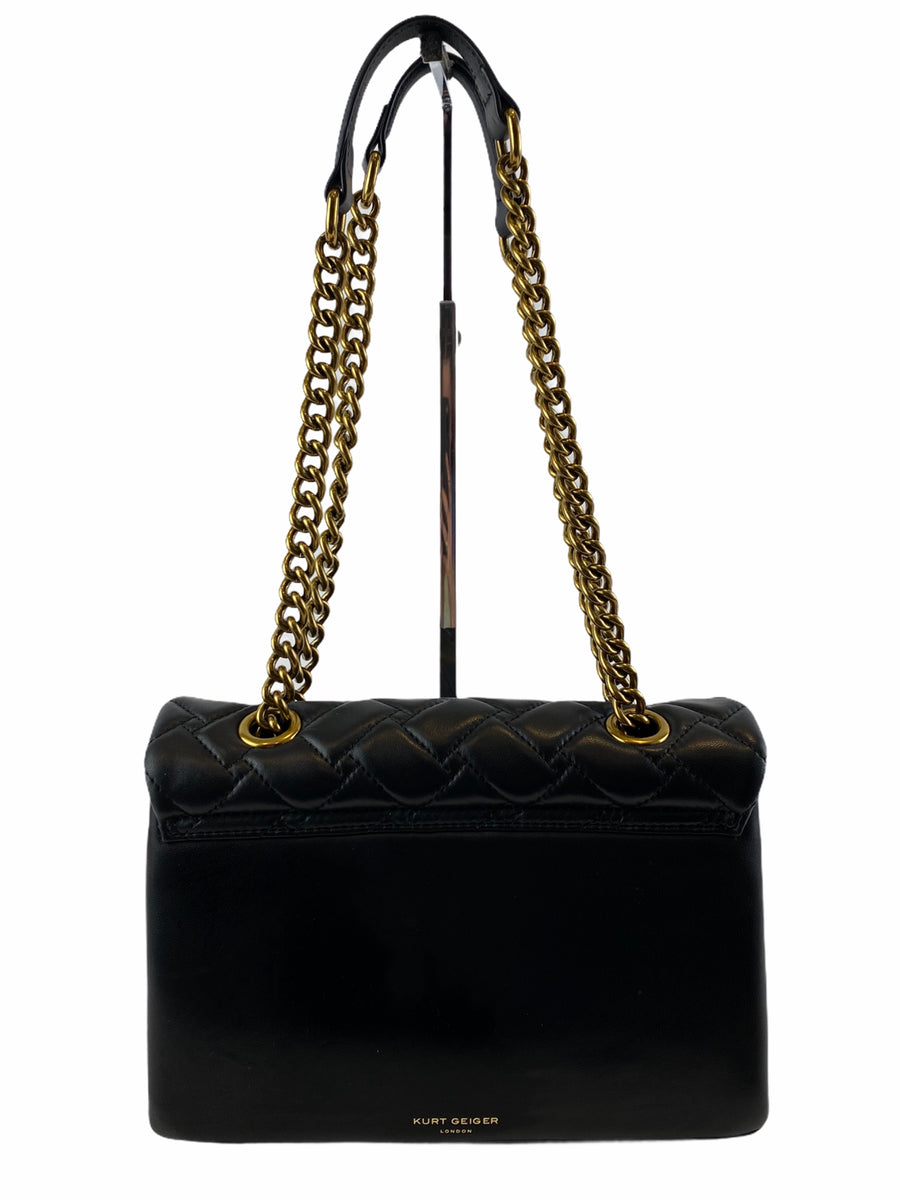 Kurt Geiger Black Leather "Kensington" Shoulder Bag Siopaella