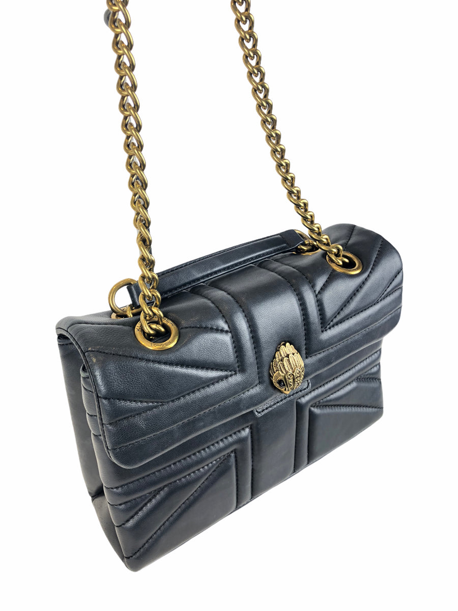 Kurt Geiger Black Leather "Kensington" Shoulder Bag As Seen on Insta