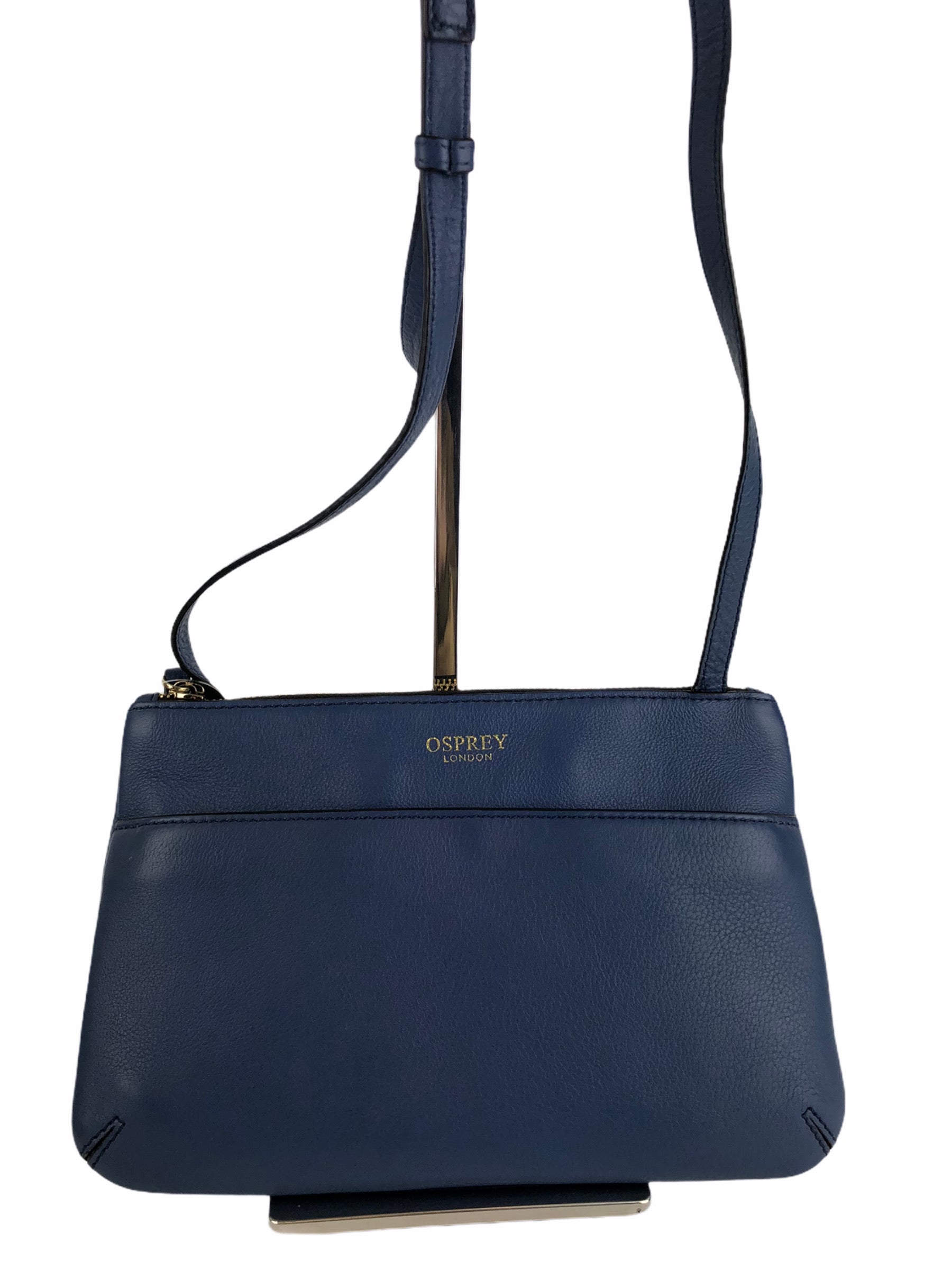 osprey blue leather shoulder bag Osprey London Blue Crossbody Bag