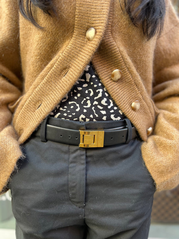 Saint Laurent Black Leather "La 66" Belt