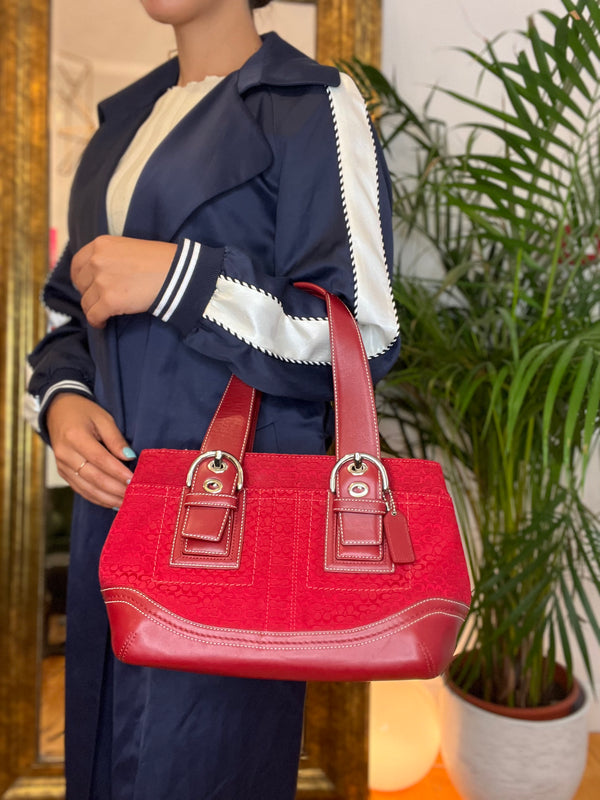 Coach Red Leather Tote