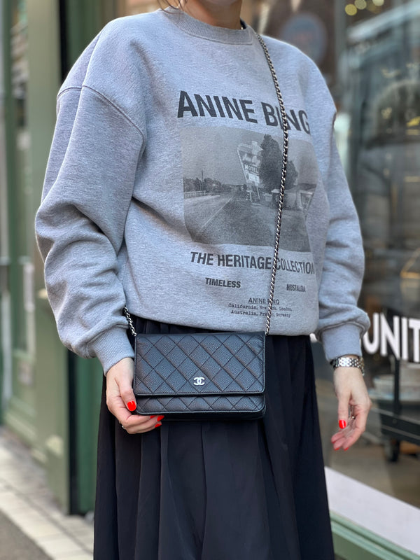 Chanel Black Caviar Leather WOC with Silvertone Hardware