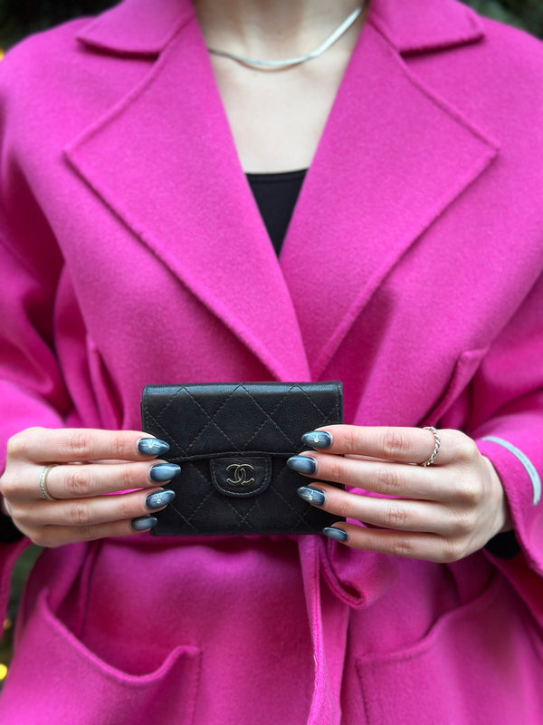 Chanel Black Lambskin Leather Purse