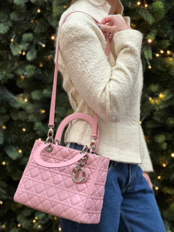 Christian Dior Pink Leather Lady Dior