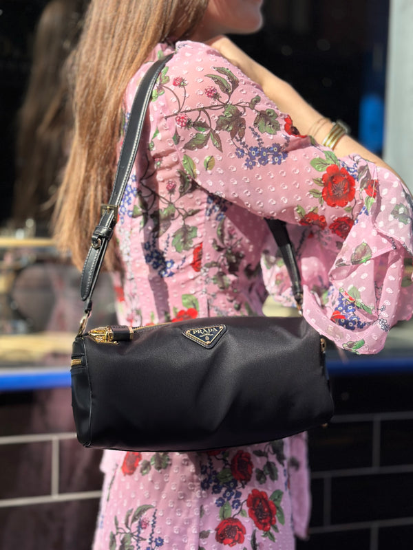 Prada Black Nylon Shoulder Bag
