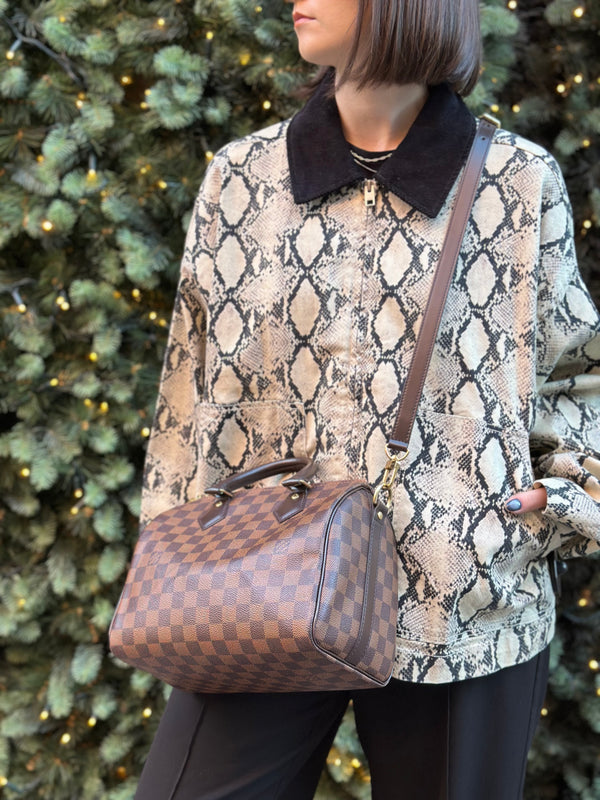 Louis Vuitton Damier Ebene Canvas Speedy 25 Bandouliere