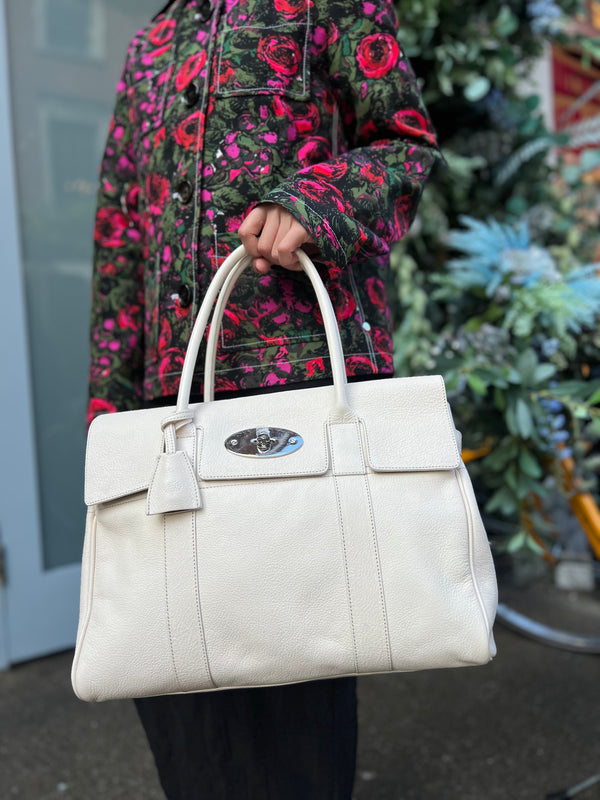 Mulberry White Leather Bayswater Tote