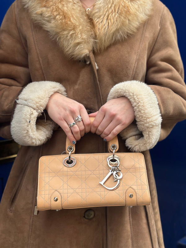 Christian Dior Nude Cannage Leather Mini Lady Dior