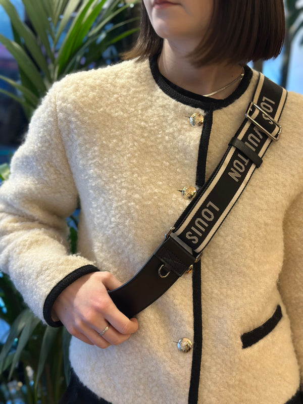 Louis Vuitton Black and White Crossbody Strap