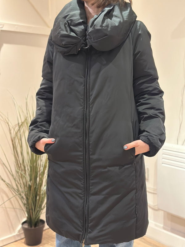 Moncler Size 2 Black Long Coat