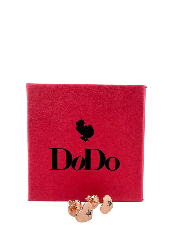 DoDo 9K Rose Gold Heart Stud Earrings