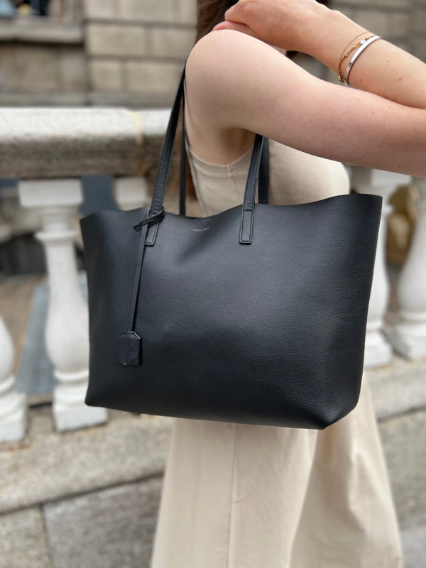 Saint Laurent Black Leather Tote