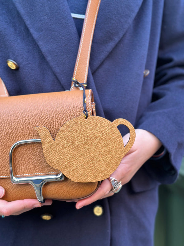 Hermes Brown Petite H Pot Bag Leather Charm