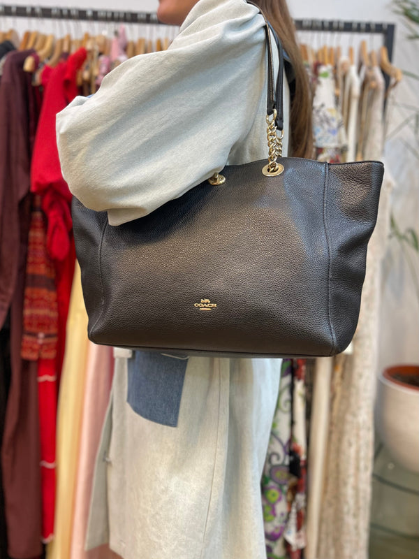 Coach Black Leather Shoulder Bag