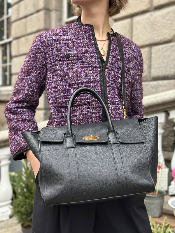 Mulberry Black Grained Bayswater Handbag
