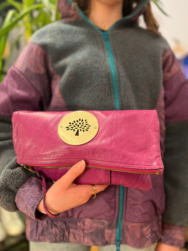 Mulberry Fushia Daria Leather Clutch