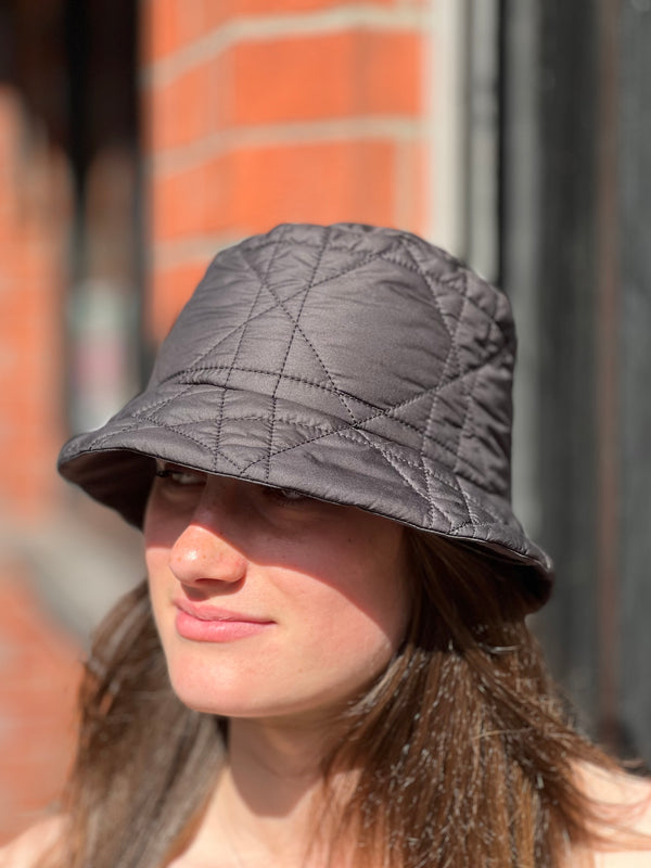Christian Dior Black Nylon Quilted Bucket Hat