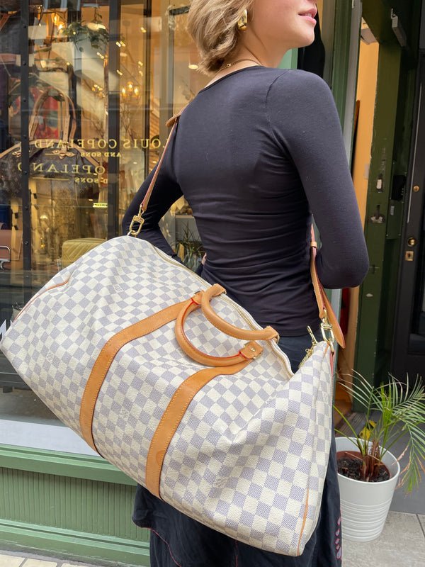 Louis Vuitton Damier Azur Canvas Keepall Bandouliere 55