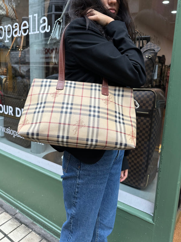 Burberry Monogram Canvas Tote