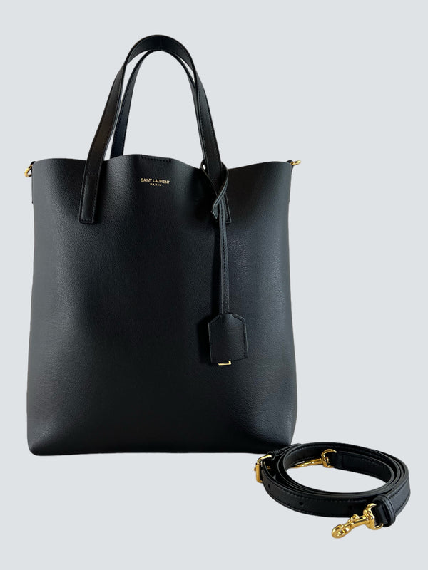 Saint Laurent Black Leather Shopping Toy  Handbag