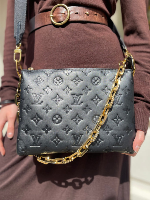 Louis Vuitton Black Empreinte Leather Coussin PM