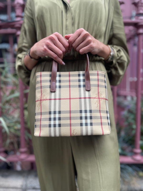 Burberry Monogram Canvas Small Tote
