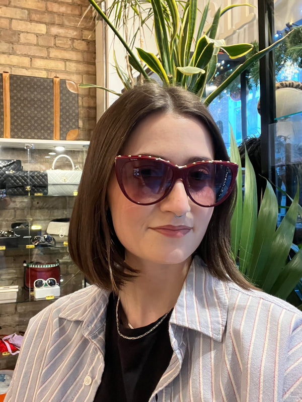 Louis Vuitton Burgundy Cateye Sunglasses