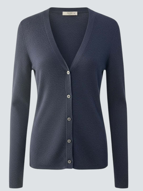 Prada Navy Silk & Cashmere Cardigan - Size S/M