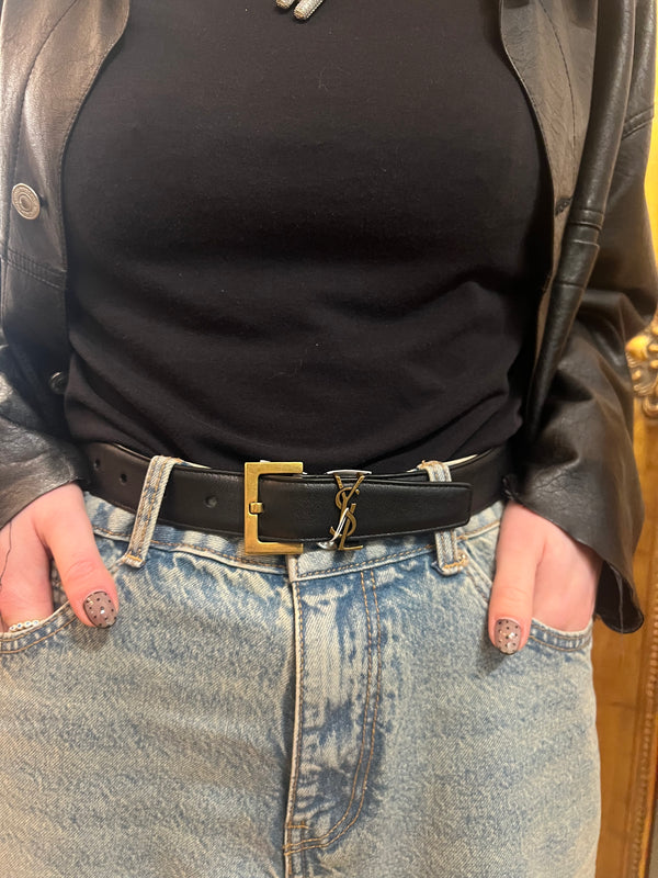 Saint Laurent Black Belt - 65CM / UK 4/6