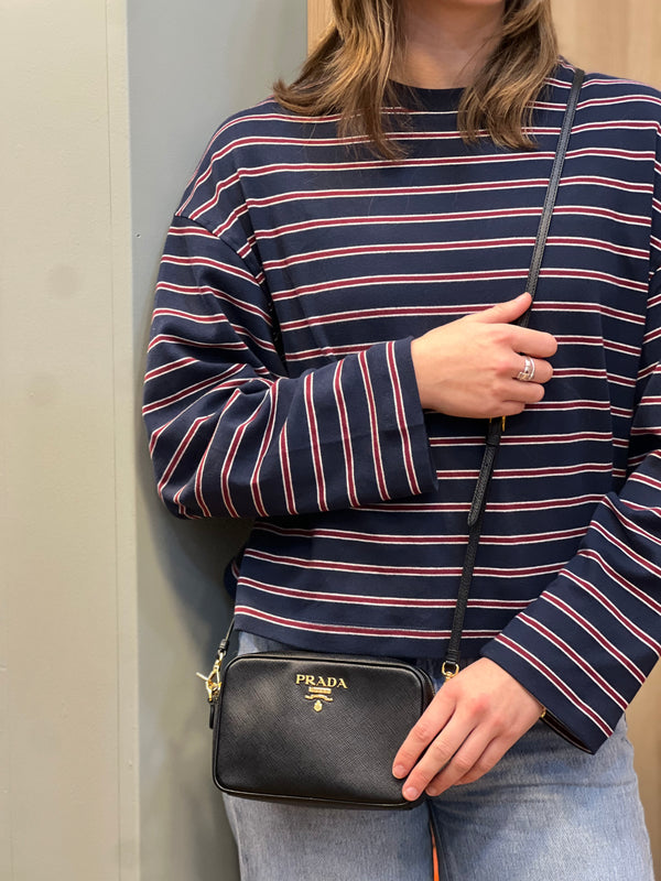 Prada Black Saffiano Leather Mini Crossbody