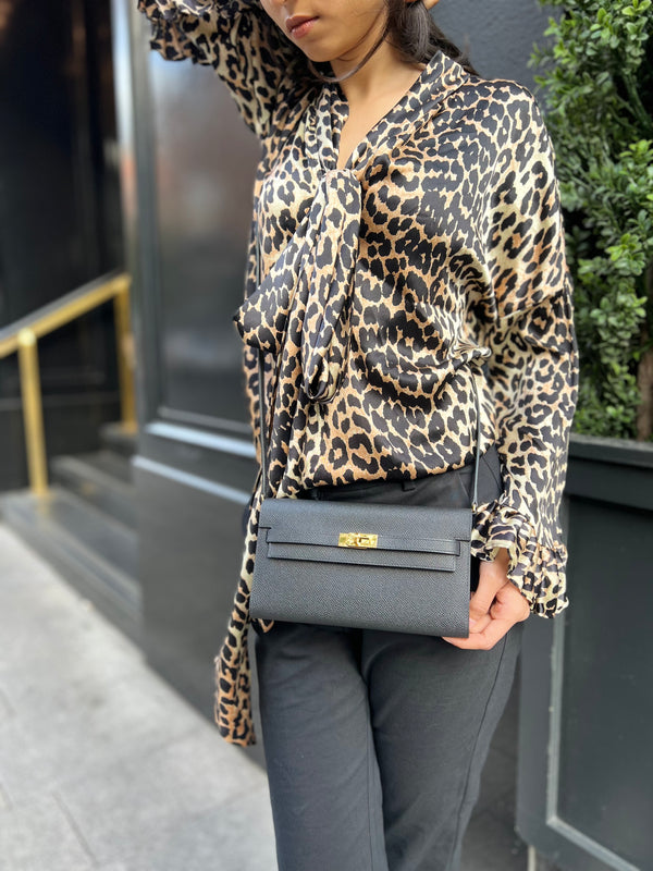 Hermès Black Leather Kelly Classique To Go Wallet