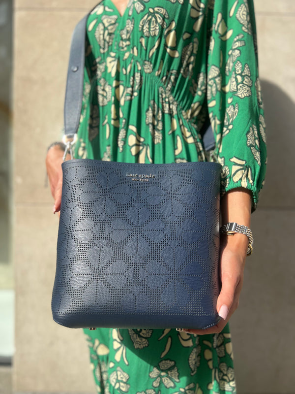 Kate Spade Navy "River" Leather Bucket Bag