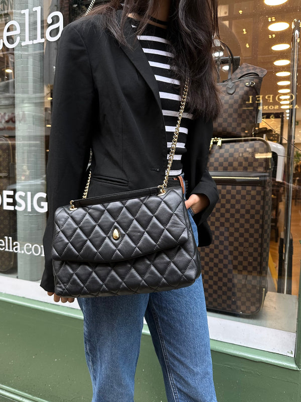 Meniere Black Leather Archiduchesse Shoulder Bag