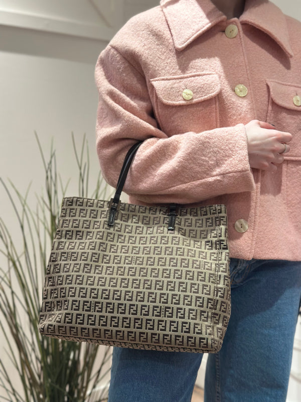 Fendi Monogram Canvas Tote
