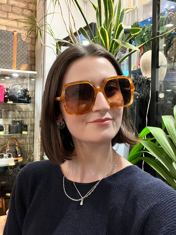 Chloe Brown Square Sunglasses