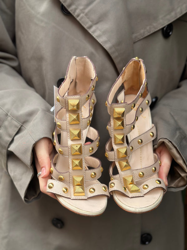 Giuseppe Zanotti Size UK 5.5 Cream & Gold Heels