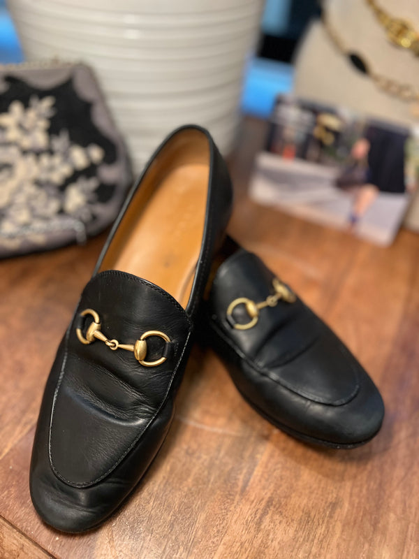 Gucci Size UK 3 Black Leather Loafers