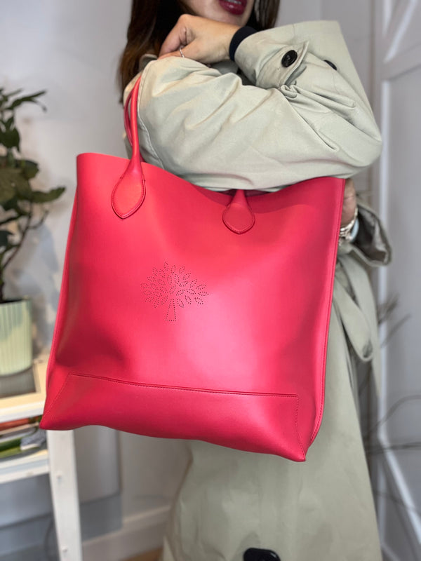 Mulberry Red Leather Blossom Tote