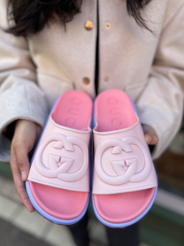 Gucci Pink Slides - Size UK 2